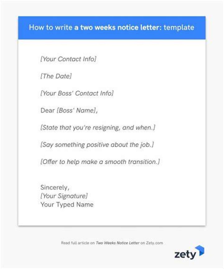 How to write 2 weeks notice email