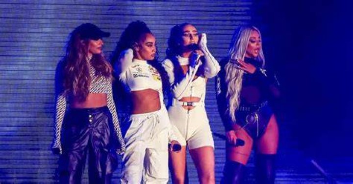 Little Mix's Jade Thirlwall, Perrie Edwardsm Jesy Nelson and Leigh-Anne Pinnock at their Gold Magic fragrance launch at Bluewater shopping centre in Kent, 27th October 2015